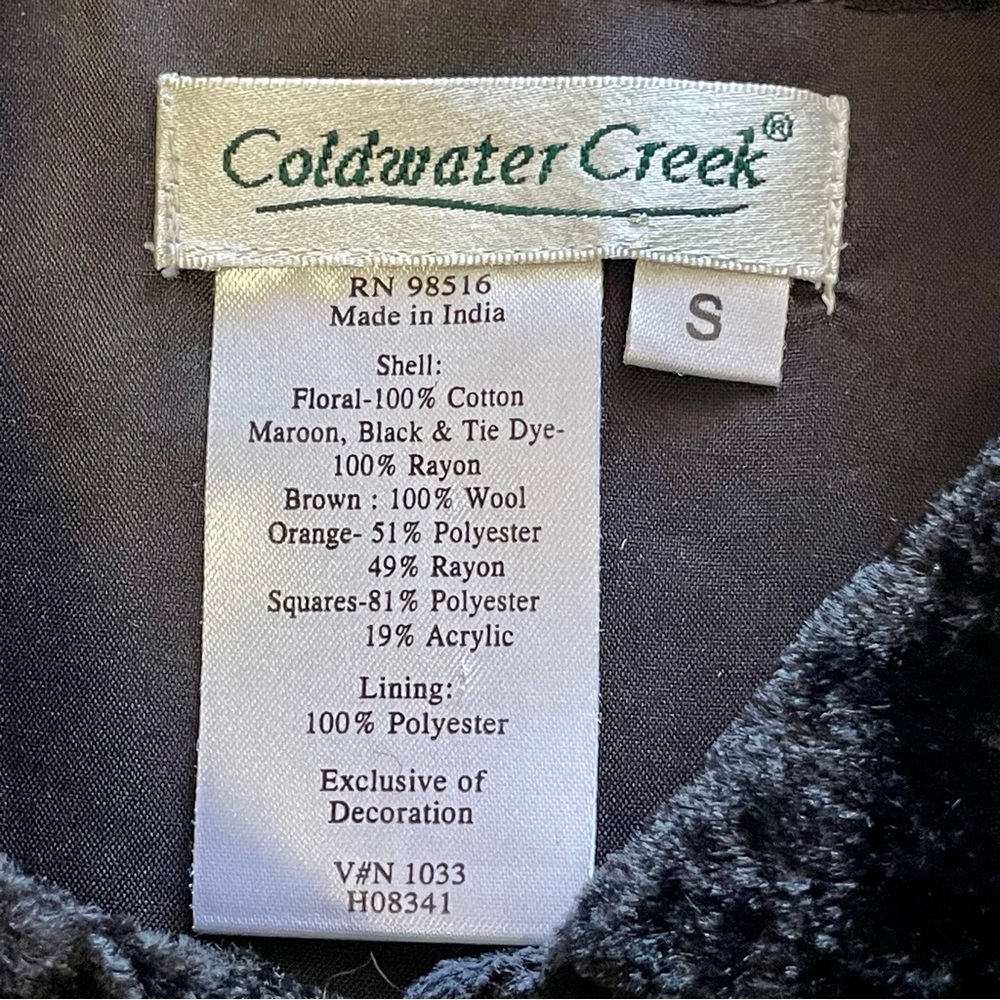 Vintage Coldwater Creek Boho Hippie Velvet Tapestry Jacket with Sequin Detail - Picture 13 of 13